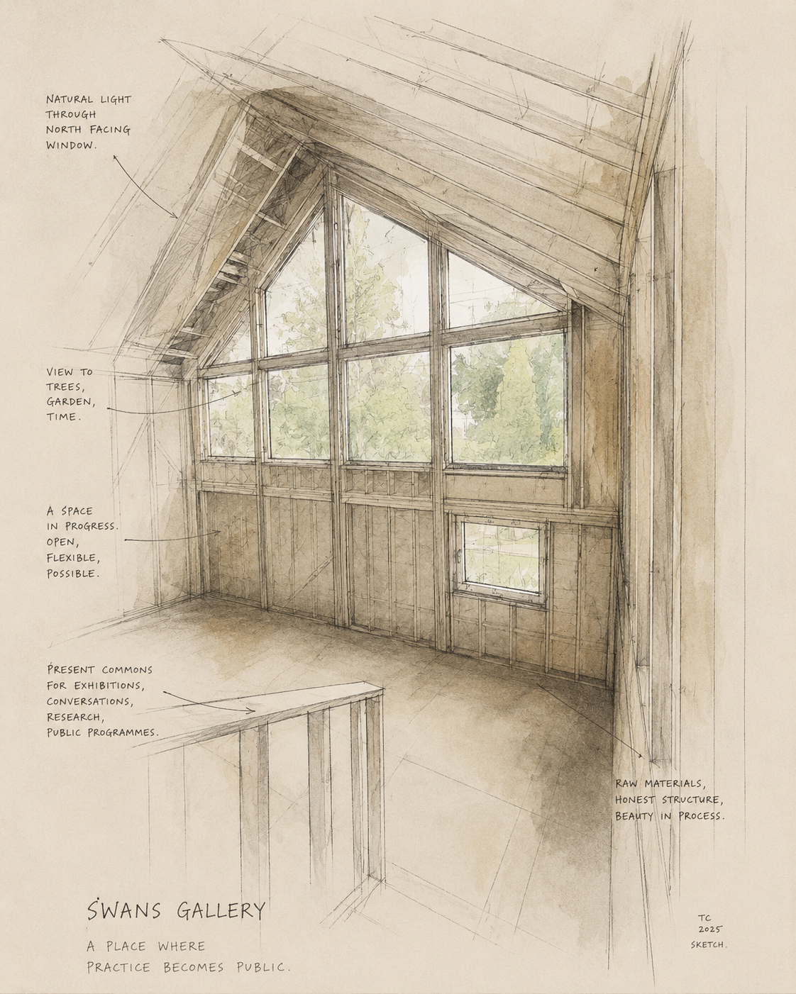 Swans Gallery vaulted interior